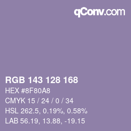 颜色代码: RGB 143 128 168 | qconv.com
