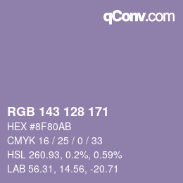 Color code: RGB 143 128 171 | qconv.com