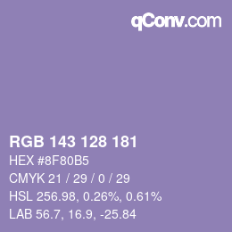 カラーコード: RGB 143 128 181 | qconv.com