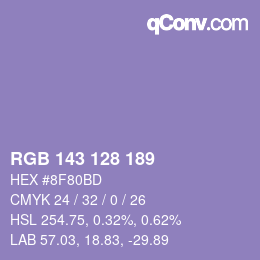 カラーコード: RGB 143 128 189 | qconv.com