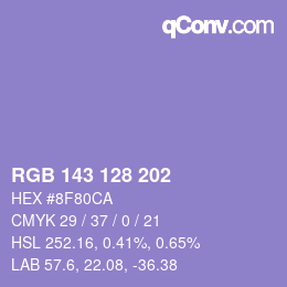 Color code: RGB 143 128 202 | qconv.com