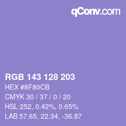 カラーコード: RGB 143 128 203 | qconv.com