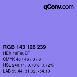 颜色代码: RGB 143 128 239 | qconv.com
