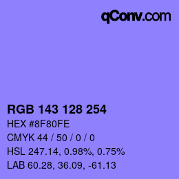Color code: RGB 143 128 254 | qconv.com