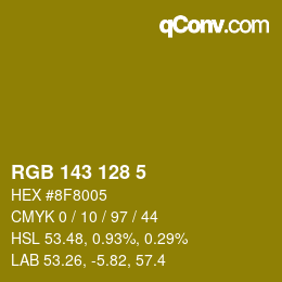 カラーコード: RGB 143 128 5 | qconv.com