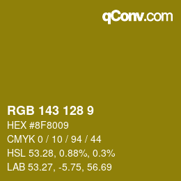 カラーコード: RGB 143 128 9 | qconv.com
