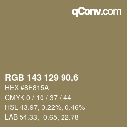 カラーコード: RGB 143 129 90.6 | qconv.com