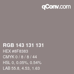 カラーコード: RGB 143 131 131 | qconv.com