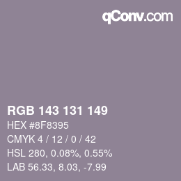 Color code: RGB 143 131 149 | qconv.com