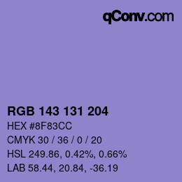 Color code: RGB 143 131 204 | qconv.com