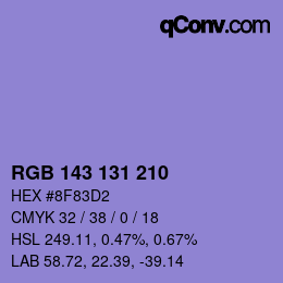 Color code: RGB 143 131 210 | qconv.com