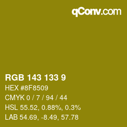 カラーコード: RGB 143 133 9 | qconv.com