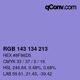 Color code: RGB 143 134 213 | qconv.com