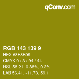 カラーコード: RGB 143 139 9 | qconv.com
