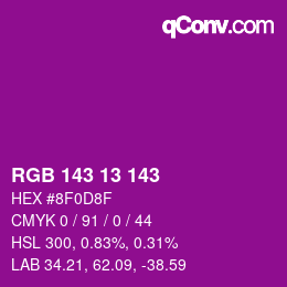 カラーコード: RGB 143 13 143 | qconv.com