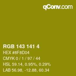 Color code: RGB 143 141 4 | qconv.com