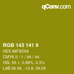 カラーコード: RGB 143 141 9 | qconv.com