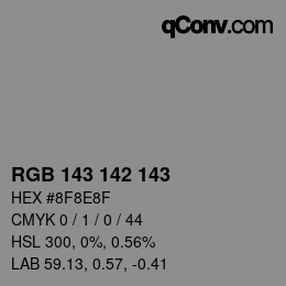 Color code: RGB 143 142 143 | qconv.com