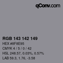 Farbcode: RGB 143 142 149 | qconv.com