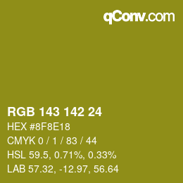 カラーコード: RGB 143 142 24 | qconv.com