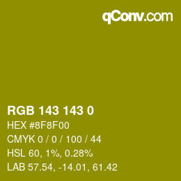 カラーコード: RGB 143 143 0 | qconv.com