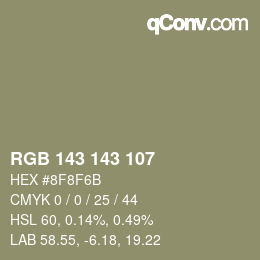 颜色代码: RGB 143 143 107 | qconv.com