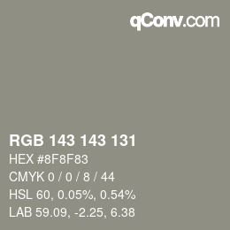 Color code: RGB 143 143 131 | qconv.com