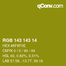 カラーコード: RGB 143 143 14 | qconv.com