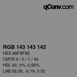 Color code: RGB 143 143 142 | qconv.com