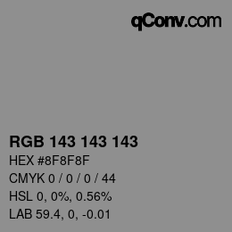 颜色代码: RGB 143 143 143 | qconv.com