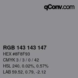 Color code: RGB 143 143 147 | qconv.com