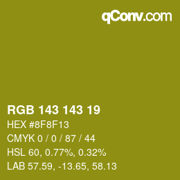 Color code: RGB 143 143 19 | qconv.com