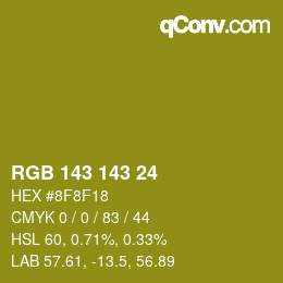 Color code: RGB 143 143 24 | qconv.com