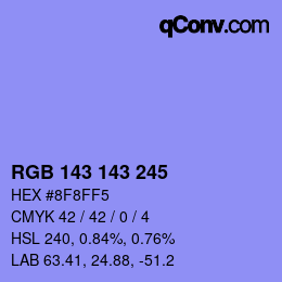 Color code: RGB 143 143 245 | qconv.com