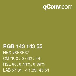 カラーコード: RGB 143 143 55 | qconv.com