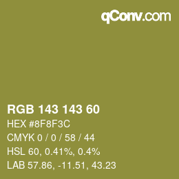カラーコード: RGB 143 143 60 | qconv.com
