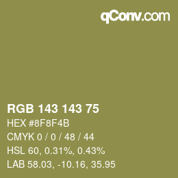 Color code: RGB 143 143 75 | qconv.com