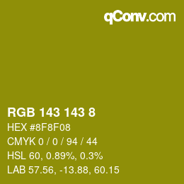 Color code: RGB 143 143 8 | qconv.com