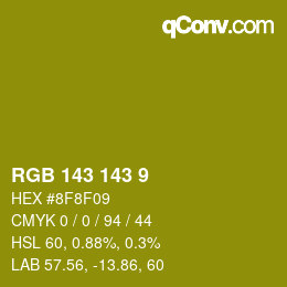 Color code: RGB 143 143 9 | qconv.com