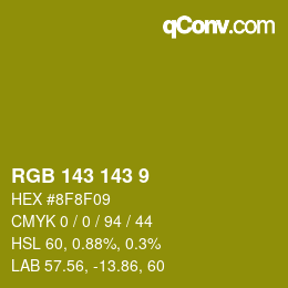 カラーコード: RGB 143 143 9 | qconv.com