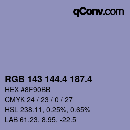 カラーコード: RGB 143 144.4 187.4 | qconv.com