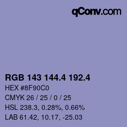 カラーコード: RGB 143 144.4 192.4 | qconv.com