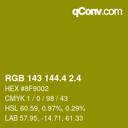 カラーコード: RGB 143 144.4 2.4 | qconv.com
