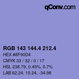 カラーコード: RGB 143 144.4 212.4 | qconv.com
