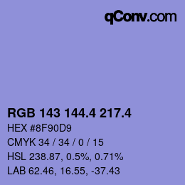 カラーコード: RGB 143 144.4 217.4 | qconv.com