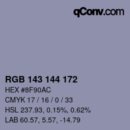 Color code: RGB 143 144 172 | qconv.com