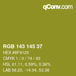 カラーコード: RGB 143 145 37 | qconv.com