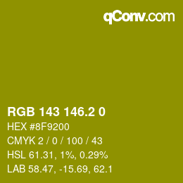カラーコード: RGB 143 146.2 0 | qconv.com