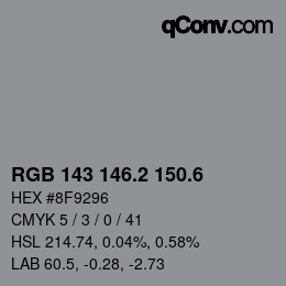 カラーコード: RGB 143 146.2 150.6 | qconv.com