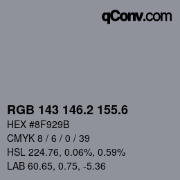 カラーコード: RGB 143 146.2 155.6 | qconv.com